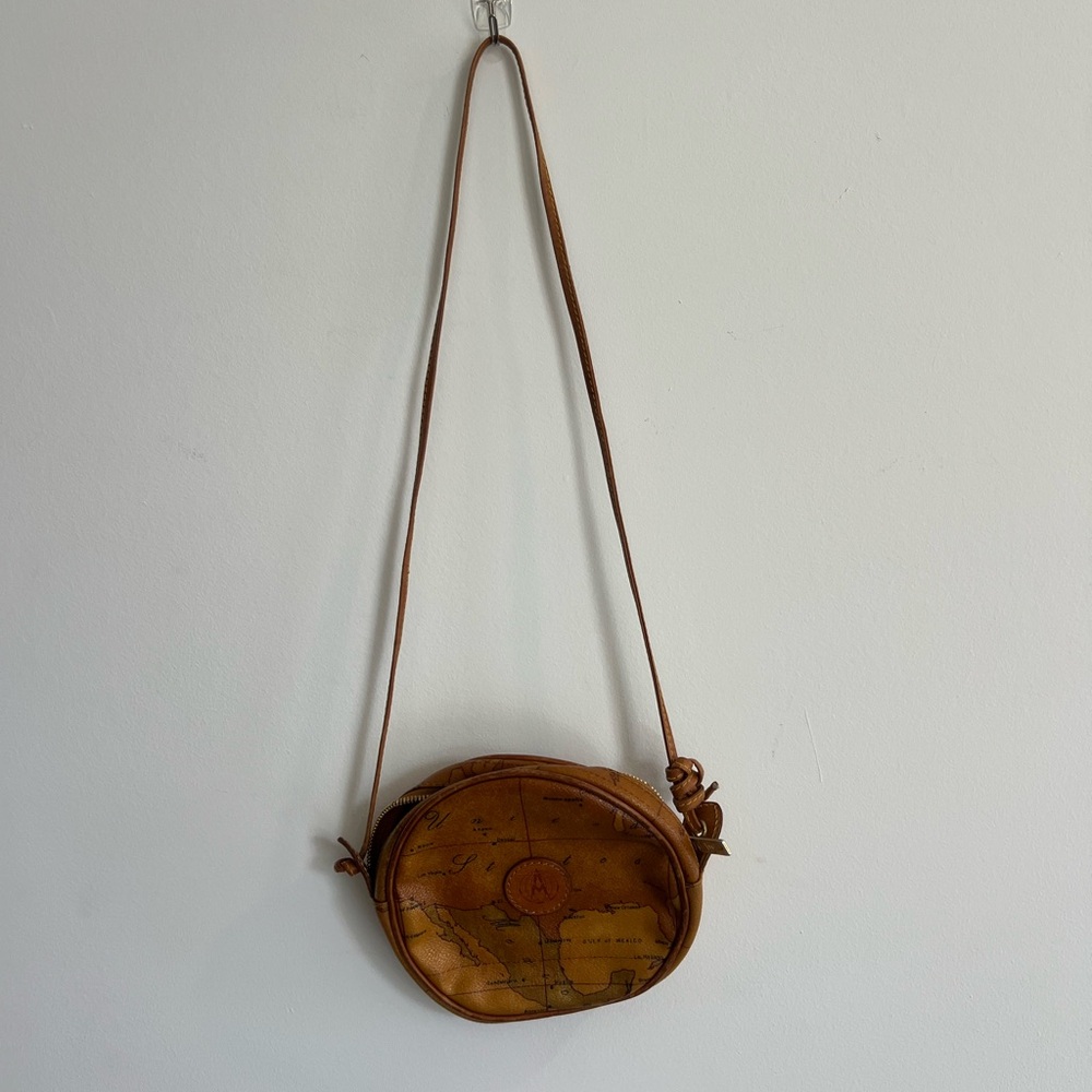 Vintage Alviero Martini Map Print Crossbody Bag